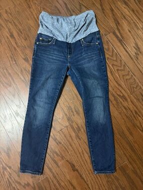 GAP Dark Blue Skinny Maternity Jeans with Gray Belly Panel 30 short